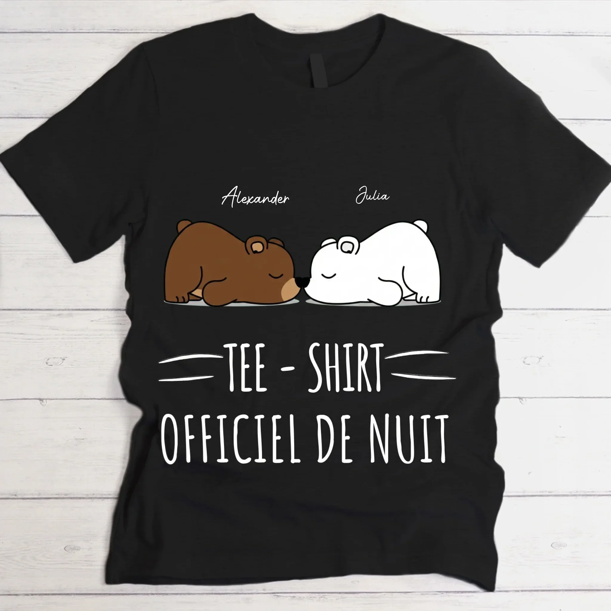 « Bonne nuit - Ours » - T-shirt personnalisé