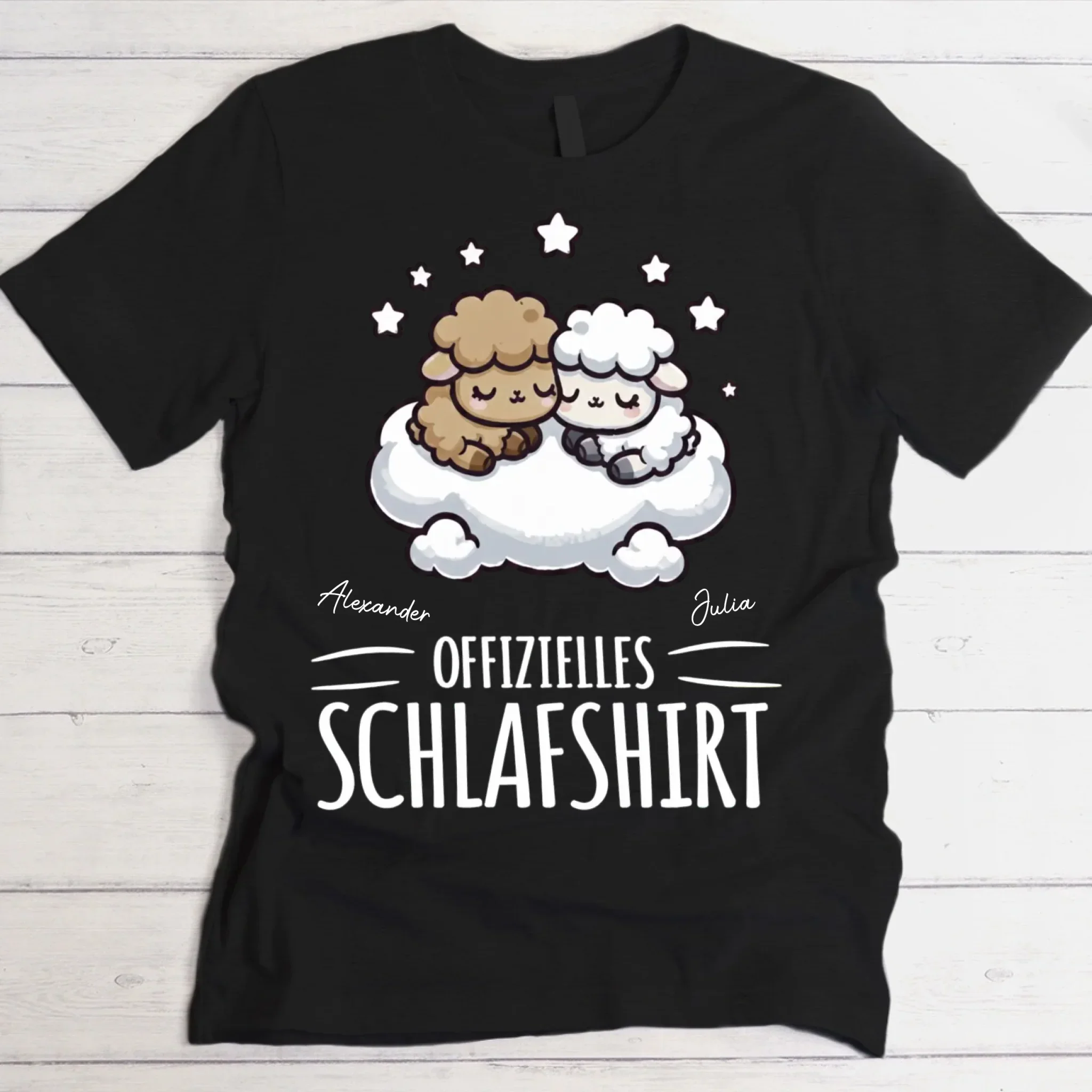 „Gute-Nacht-Schäfchen“ - Personalisiertes T-Shirt