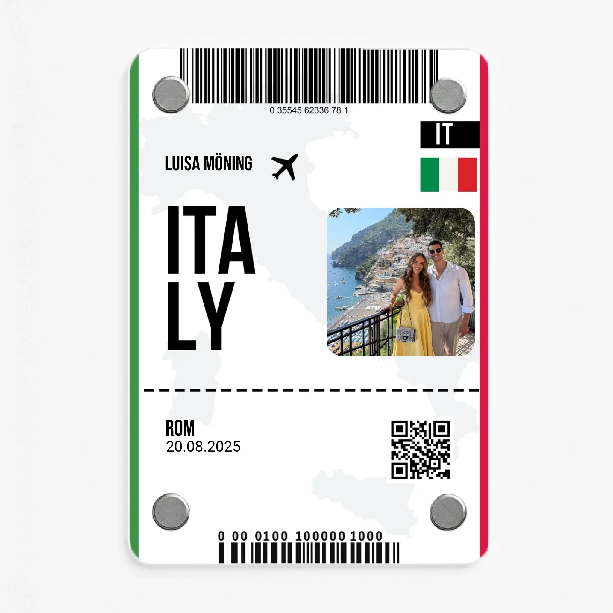Italien Flugticket - Acryl Magnet