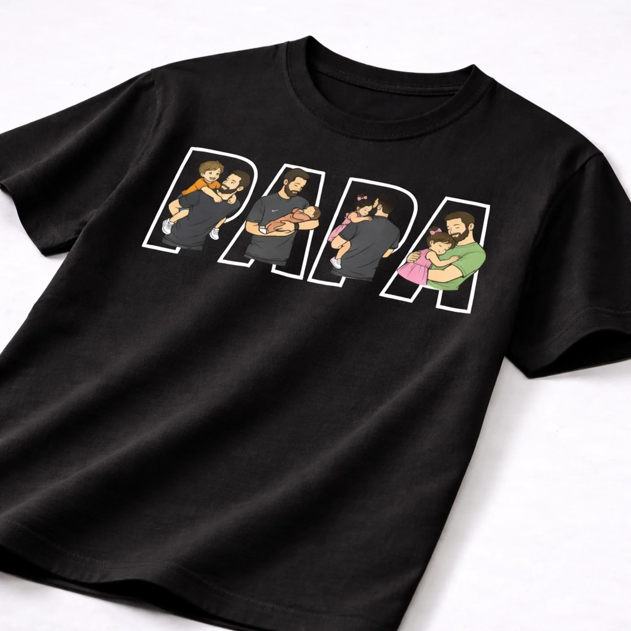 "Papa Cartoon" - Personalisiertes T-Shirt - Image 2