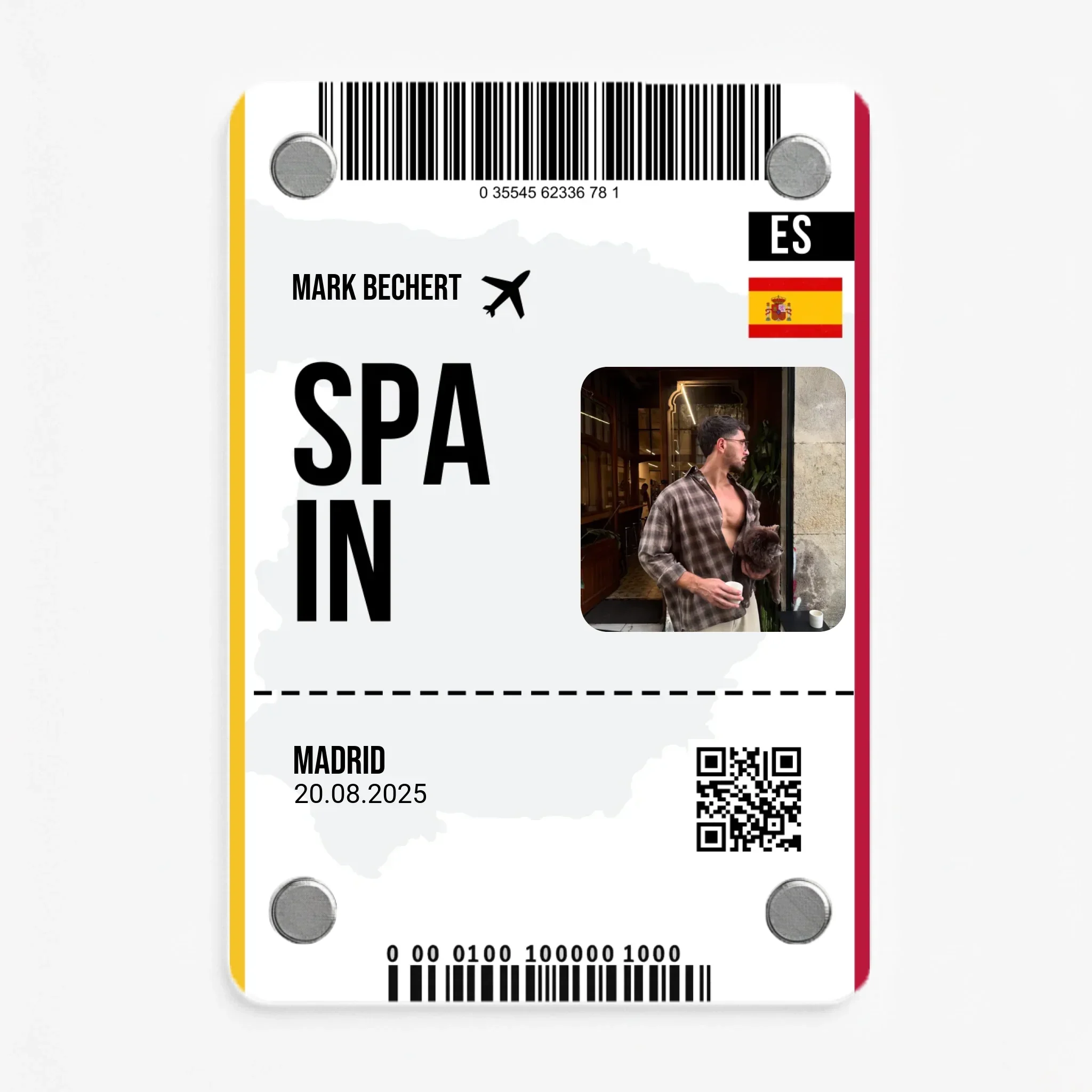 Spanien Flugticket - Acryl Magnet