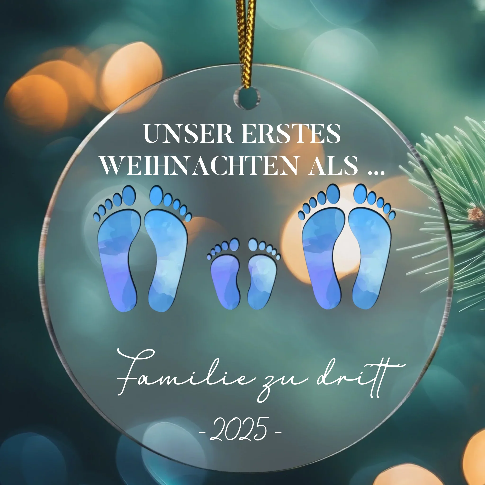 „Unser erstes Weihnachten als Familie“ - Personalisierter Anhänger